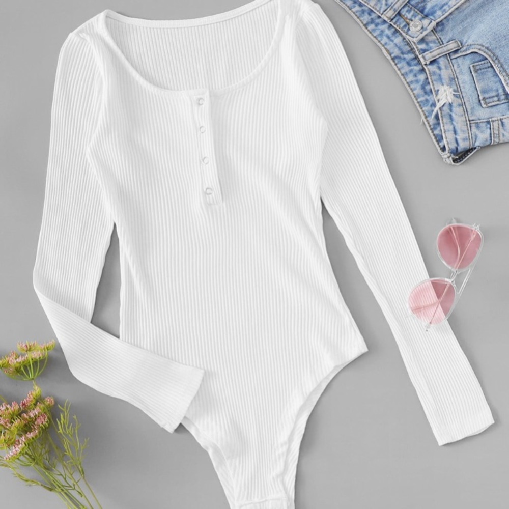 Scoop Neck Ribbed Bodysuit